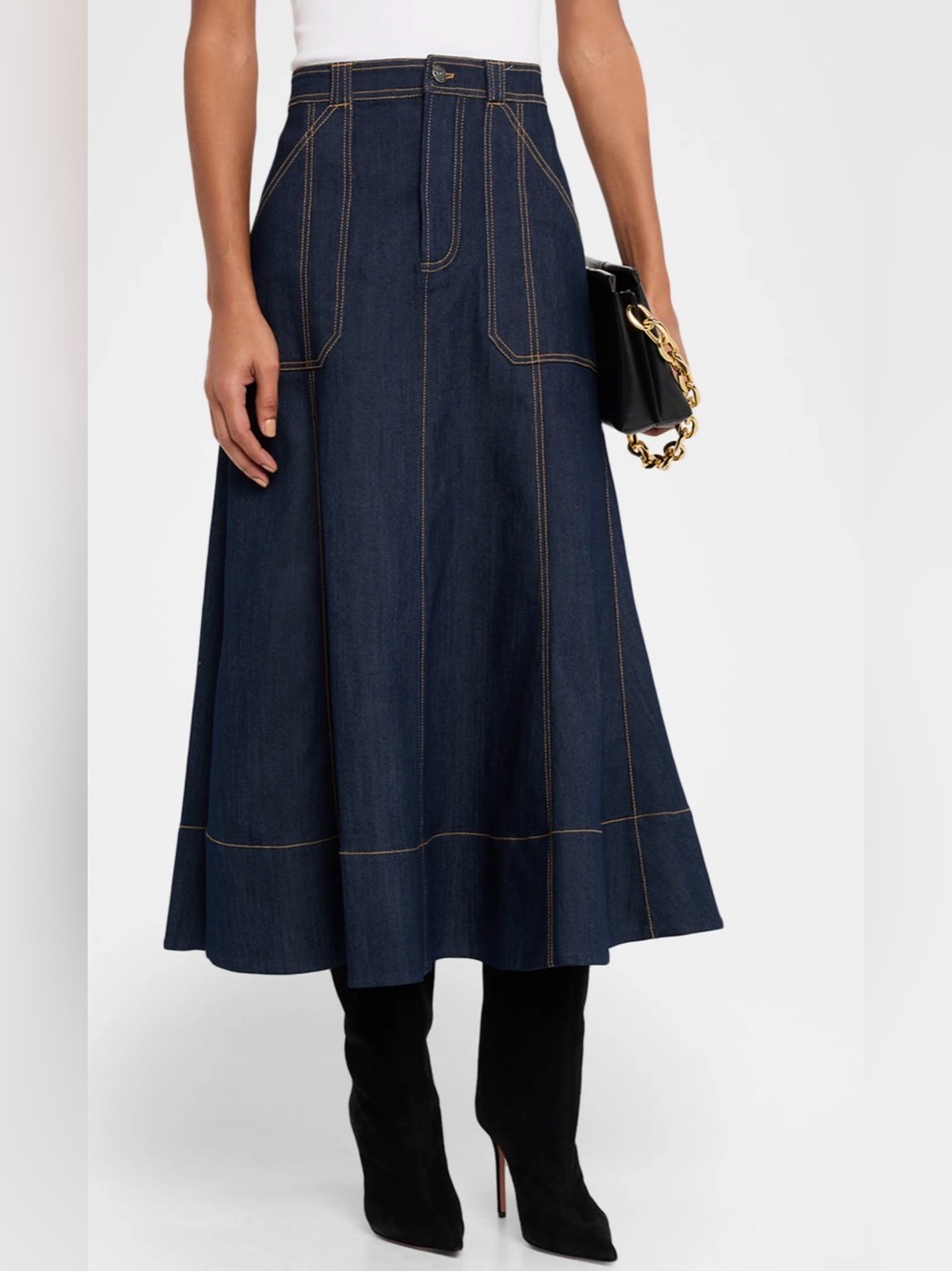 NWT Cinq A Sept Benji Denim Maxi Skirt - Picture 2 of 5